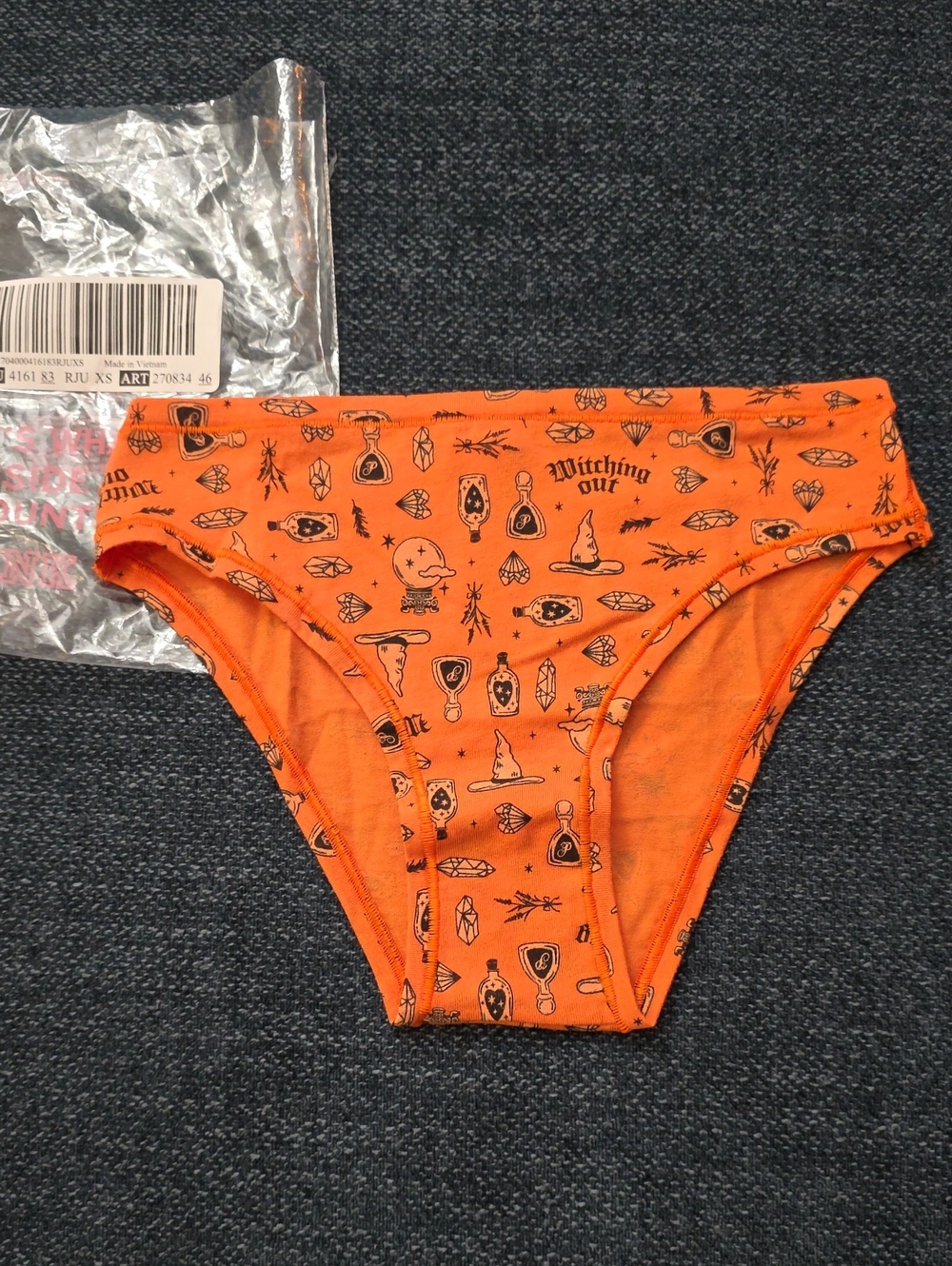 Victoria's Secret Orange Halloween Print Cotton Briefs